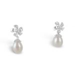 earrings with flower tops and pearl drops