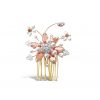 small rose gold flower hair comb