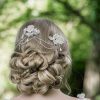 beaded bridal headpiece in blush colours