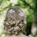 beaded bridal headpiece in blush colours