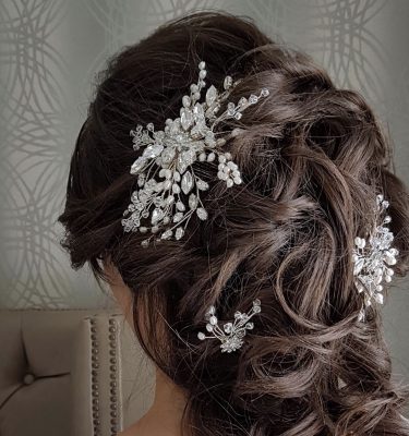 Pearl and crystal bridal Hair comb